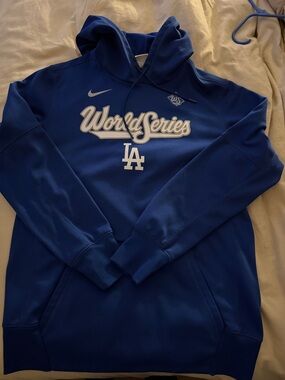 Nike Royal Blue LA Dodgers 'World Series' Crewneck Hoodie